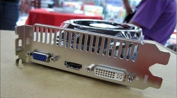 computer's graphics card with HDMI and DVI interfaces