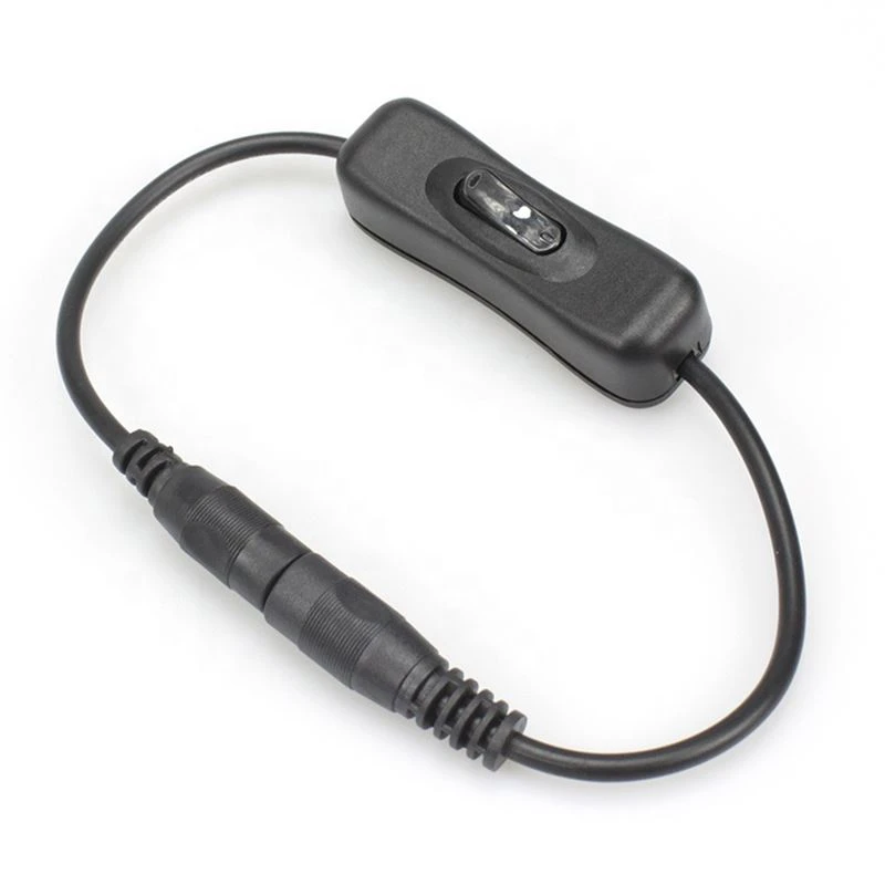 DC5.5x2.1 male to female Power Cable with Switch